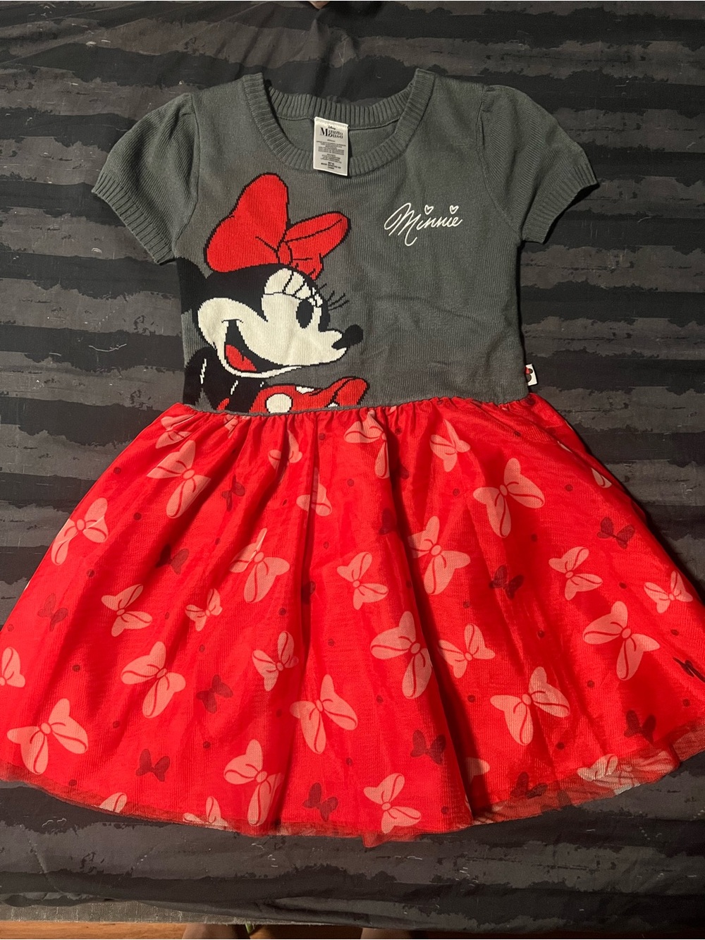 Disney Gray and Red Minnie Butterfly Tulle Dress (nwot)